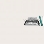Retro-Schreibmaschine im Comic-Style
