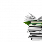 Bücherstapel im Comic-Style