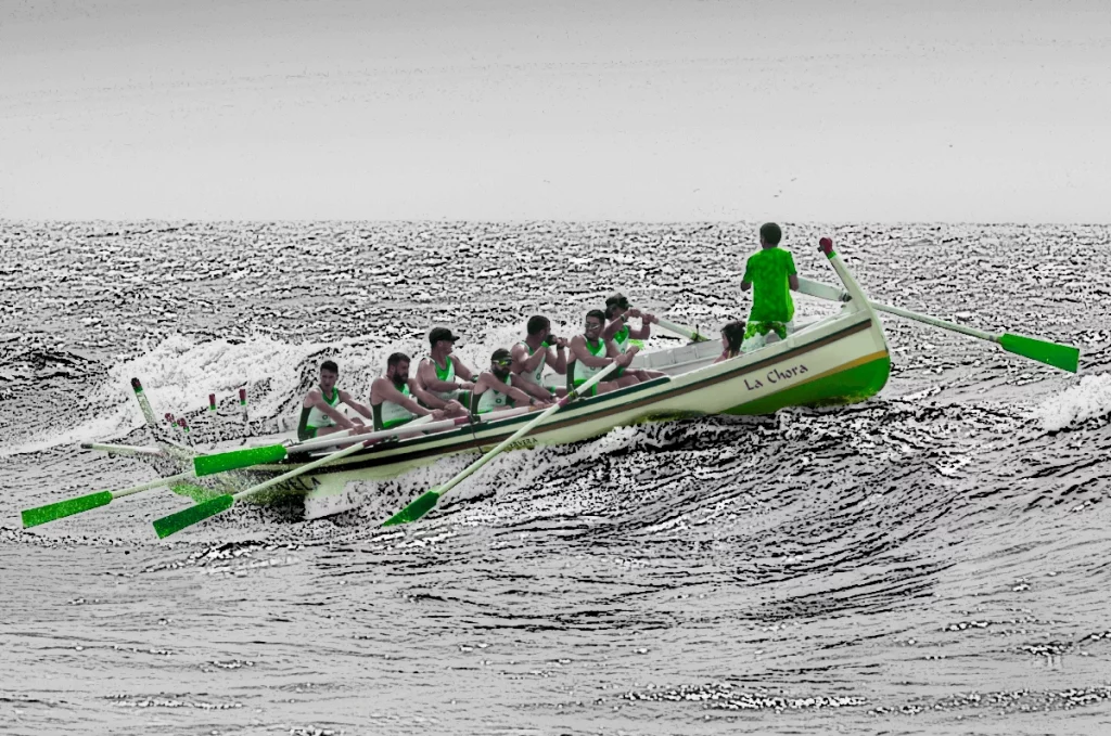 Team rudert durch raue See