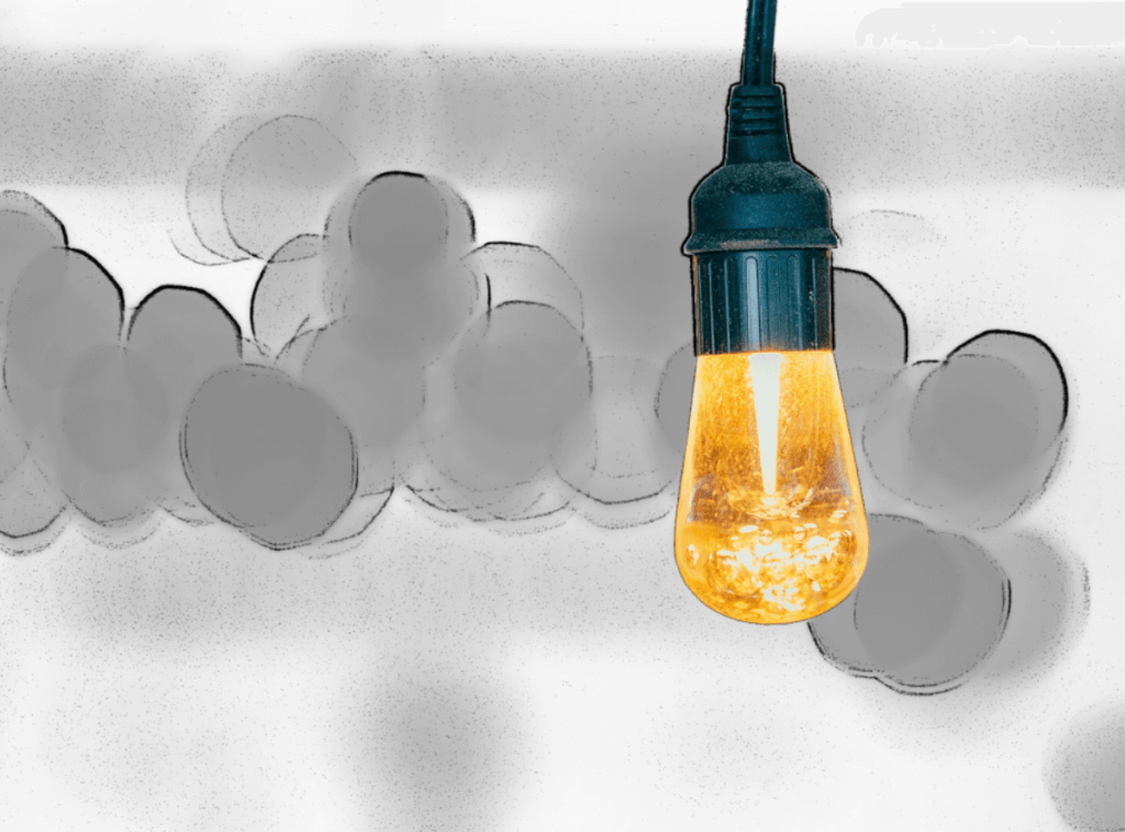 Glühbirne im Comic-Style
